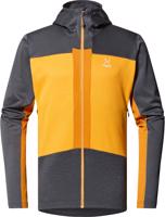 Haglöfs Mikina Haglöfs ROC Flash Mid Hood pánská tmavě šedá/žlutá