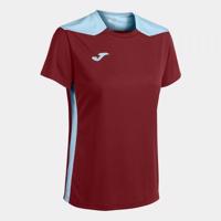Joma Championship VI Short Sleeve T-Shirt Burgundy Sky Blue